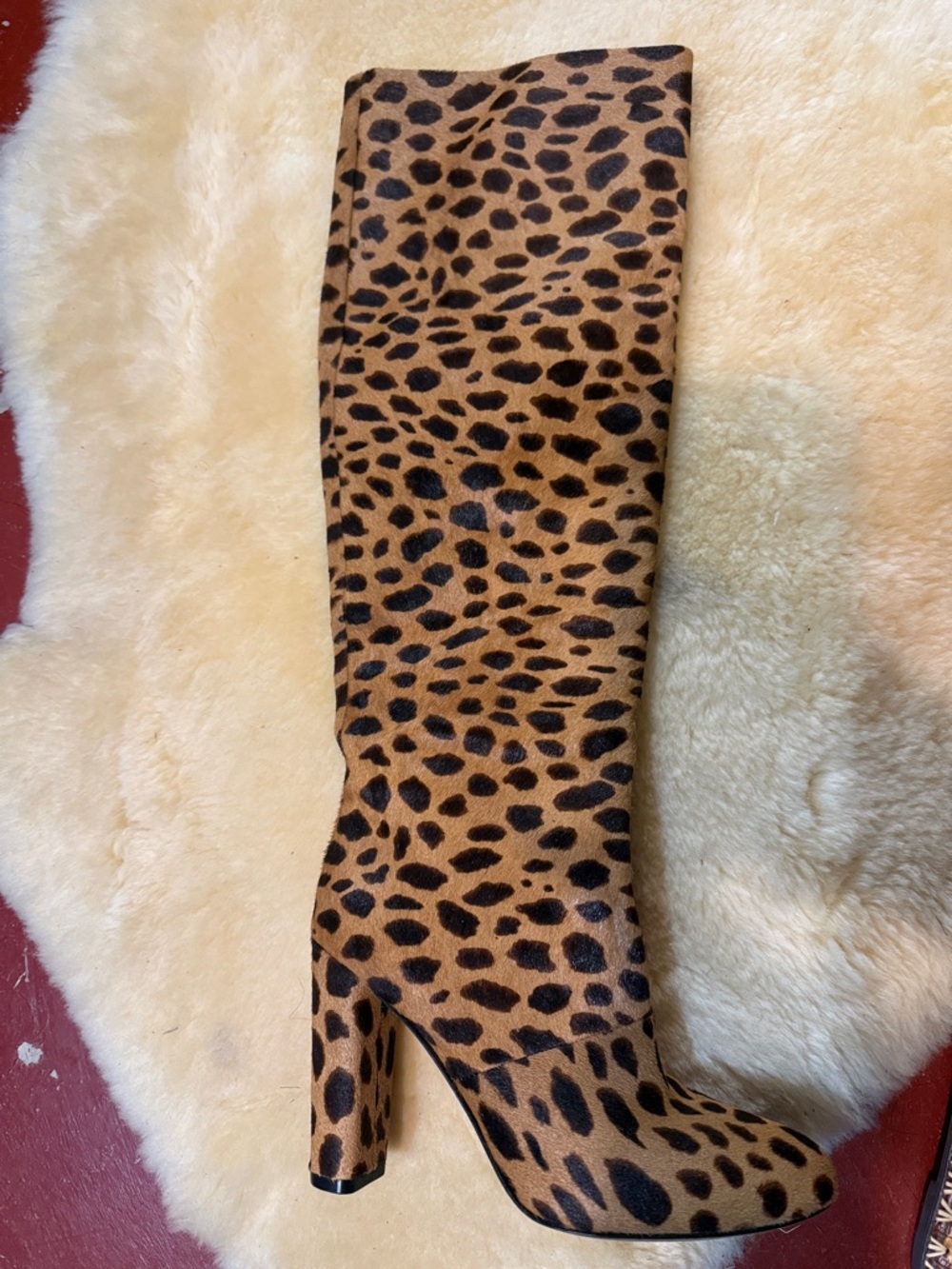 ANTONIO MELANI Leopard-Print Over-the-Knee Boot in Brown and Black